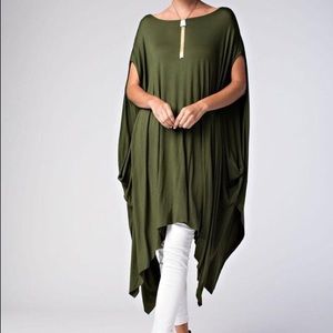 (NEW) OLIVE poncho style Shirt/Dress